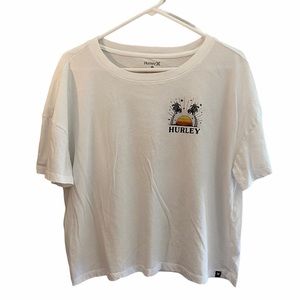 Hurley Cropped Graphic Tee Size Large